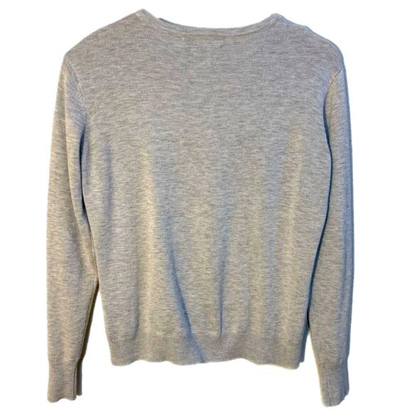 ESTRNA Cardigan Women’s Small Gray Scoop Neck Button Faux Pearl Buttons. - Picture 2 of 10